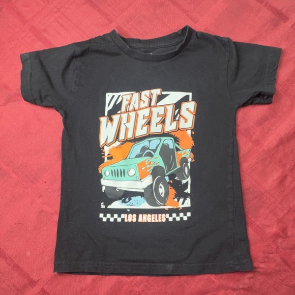Eighty Eight Other - Eighty Eight Kids Black Graphic Cars T-Shirt Size 6 100% Cotton Short Sleeve